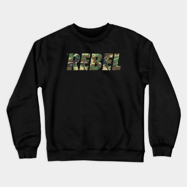 REBEL camo Crewneck Sweatshirt by undergroundART